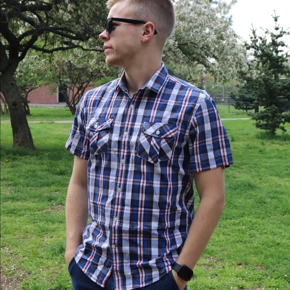 Short sleeve check shirt for teens - Picture 2 of 4